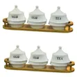 Elegant Ceramic Canister Set with Wooden Stand - 2