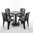 Plastic Table Set with Armless Chairs - 4 Seater Dining - 1