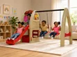 3-in-1 Kids Indoor Playset: Slide, Swings & Playhouse - 1