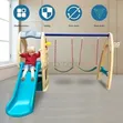 3-in-1 Kids Indoor Playset: Slide, Swings & Playhouse - 3