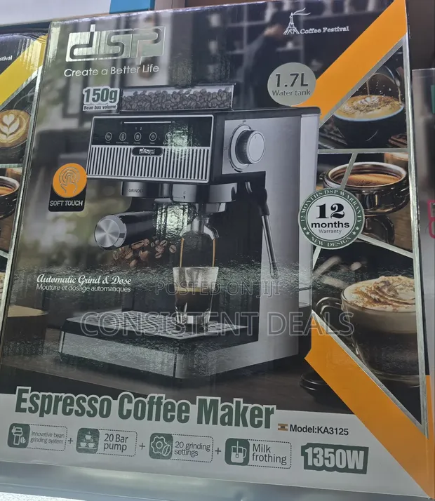DSP KA3125 Semi-Automatic Bean-to-Cup Coffee Machine - 1