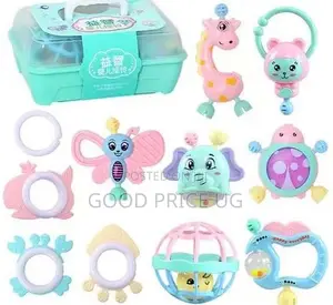 11-Piece Multi-Shaped Baby Rattle and Teether Toy Set