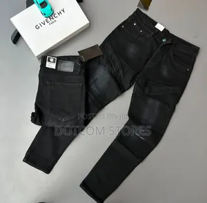 Men's Black Moto Jeans