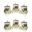 Elegant 3-Piece Ceramic Canister Set with Gold Floral Embellishments - 2