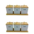 Elegant Coffee, Tea, and Sugar Canister Set with Bamboo Lids and Tray - 2
