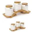 Elegant Ceramic Canister Set with Bamboo Stand - 2