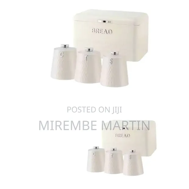 Elegant Cream Bread Bin and Canister Set - 1