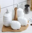 Elegant Ceramic Cruet and Shaker Set with Wooden Caddy - 2