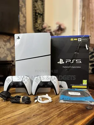 PS5 Slim Digital (1TB) + 2 DualSense Controllers + 2 Games