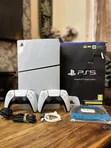 PS5 Slim Digital (1TB) + 2 DualSense Controllers + 2 Games - 1