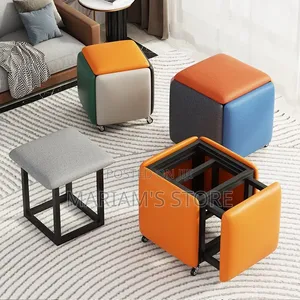 5-in-1 Nesting Cube Ottoman and Stool Set