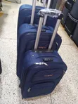 3 PCS Navy Blue Soft-Sided Fabric Trolley Suitcase Set - 2