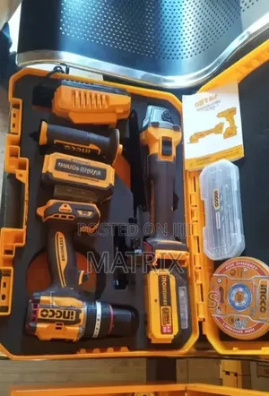 Ingco 20V Cordless Combo Set (Angle Grinder & Drill)