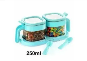 Dual Spice and Condiment Dispenser Set with Serving Tray