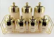 Regal Gold & Black Ceramic Canister Set - 7 Pieces with Metal Rack - 2