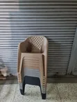 Brand New Plastic Dining Chairs (Brown) - 1