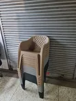 Brand New Plastic Dining Chairs (Brown) - 2