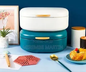Modern Metallic Oval Bread Box - Multicolor