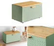 Modern Bread Bin with Natural Wooden Cutting Board Lid - 2