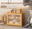 Elegant Wooden Countertop Storage Cabinet with Fluted Glass Door - 2