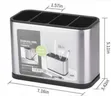 Stainless Steel Divided Utensil Holder / Flatware Caddy - 1
