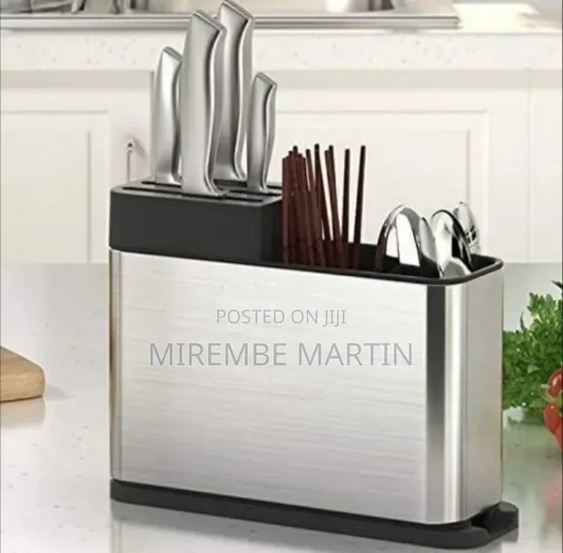 Stainless Steel Multi-Functional Knife Block & Utensil Caddy - 1