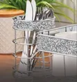 Glamorous Metallic Cutlery Holder with Rhinestone Detailing - 2