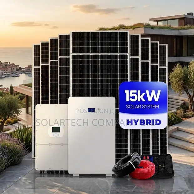 12KW Hybrid Solar System with 15KWH Lithium Battery & 580W Panels - 1