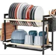 Two-Tier Dish Drying Rack & Countertop Organizer - Multicolor - 1