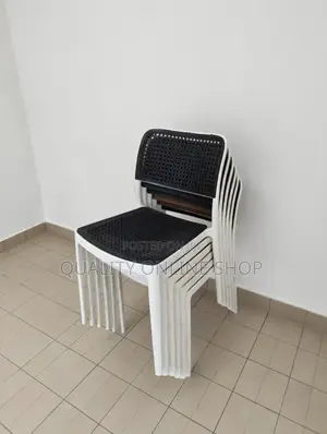 Brand New Plastic Chairs (Black/White)