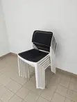 Brand New Plastic Chairs (Black/White) - 1