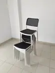 Brand New Plastic Chairs (Black/White) - 2