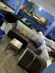 Cream and Brown L Sofa Set - 1
