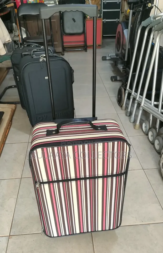 Japanese Striped Soft-Sided Rolling Travel Trolley Suitcase - 1