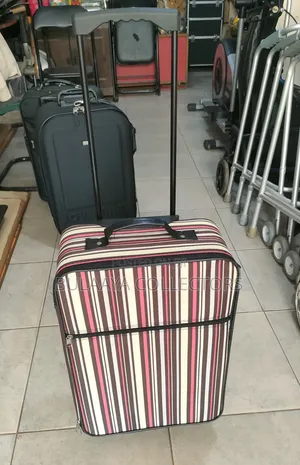 Japanese Striped Soft-Sided Rolling Travel Trolley Suitcase