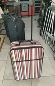 Japanese Striped Soft-Sided Rolling Travel Trolley Suitcase - 1