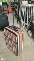 Japanese Striped Soft-Sided Rolling Travel Trolley Suitcase - 2