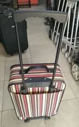 Japanese Striped Soft-Sided Rolling Travel Trolley Suitcase - 3