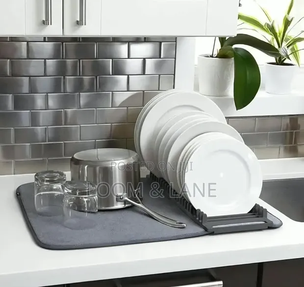 Microfiber Dish Drying Mat with Rack - 1