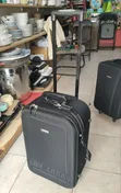 Joy Carry Black Fabric Medium Rolling Suitcase - 2