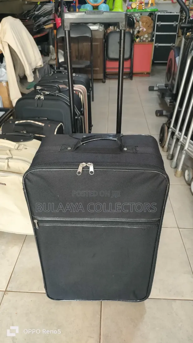 Japanese Black Soft-Sided Rolling Suitcase - 1