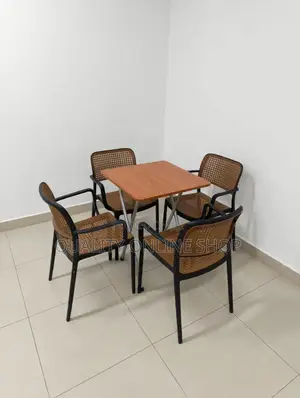 Wooden Foldable X-Leg Dining Table and Chairs Set