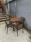 Wooden Foldable X-Leg Dining Table and Chairs Set - 2