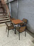 Wooden Foldable X-Leg Dining Table and Chairs Set - 3