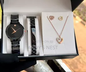Movado Ladies Watch with Bangle and Necklace Set