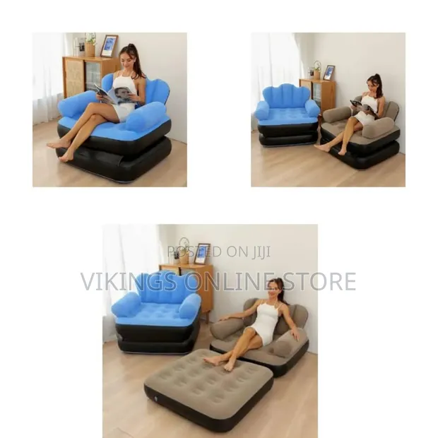 Multi-Functional Inflatable Sofa and Convertible Bed - 1