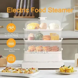 3-Tier Electric Food Steamer with Digital Display & Timer