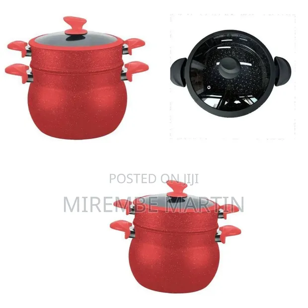 King Two-Tier Non-Stick Steamer and Cooking Pot Set - 1