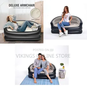 Black and Grey Folding Portable Inflatable Double Sofa