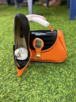 Celena China Handbag - Orange Faux Leather